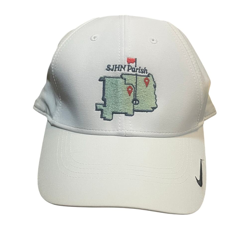 Nike Dri-Fit White Golf Cap‎ 2025 Classic SJHN Parish Embroidered Hat